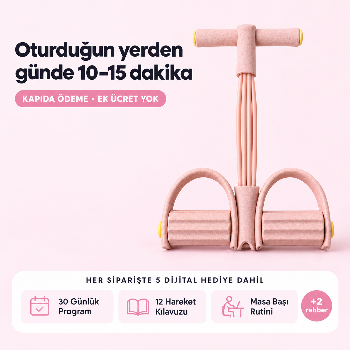 EvdeFit Direnç Pedalı – her siparişte 5 dijital hediye dahil, kapıda ödeme
