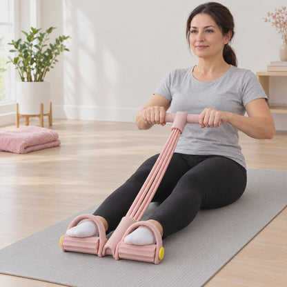 Oturarak kürek çekme – EvdeFit Direnç Pedalı ile karın ve sırt